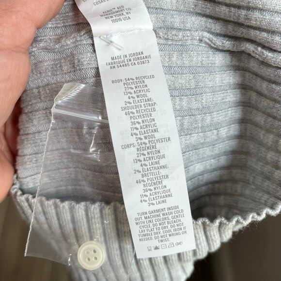 Aerie Gray Button Front Sweater Tank Top Size XL - Picture 8 of 9